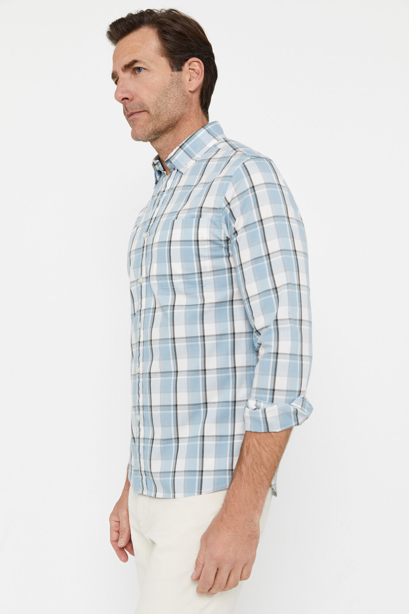 Camisa vichy fácil de passar - Azul