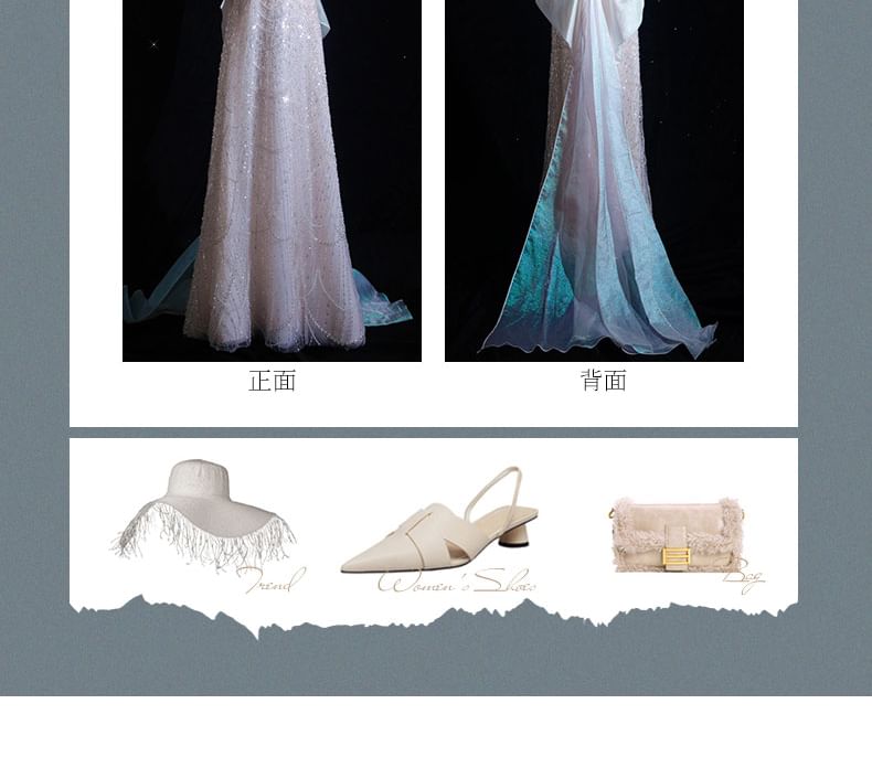 Caprice - A-lijn avondjurk met off-shoulder pailletten en kralen