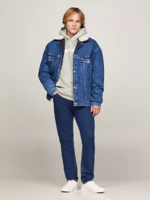 Calça jeans regular afunilada estilo pai