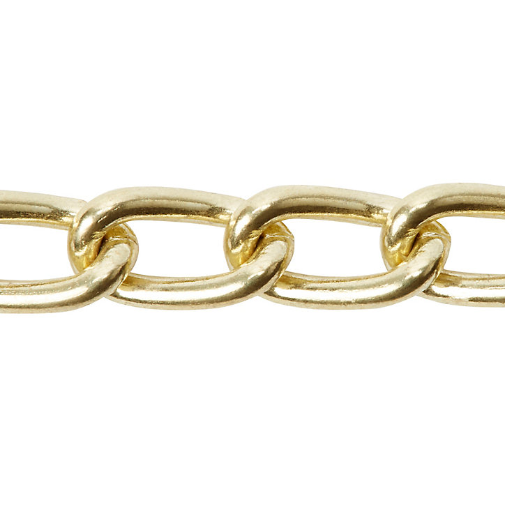 Chaîne non soudée nouée en acier laitonée Diall ø2 mm, 2.5 m