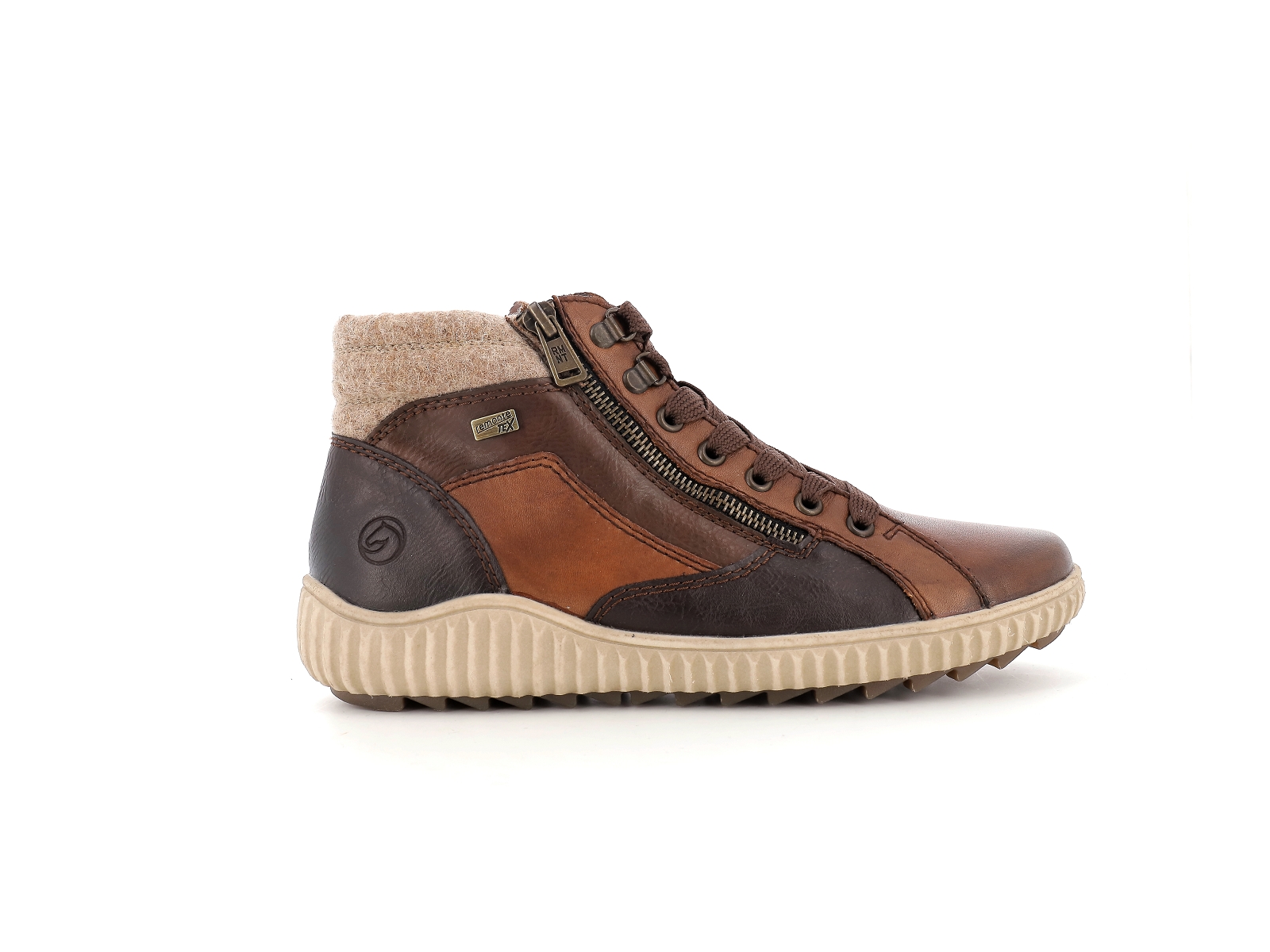 Remonte-R8271 Matières combinées Marron Foncé