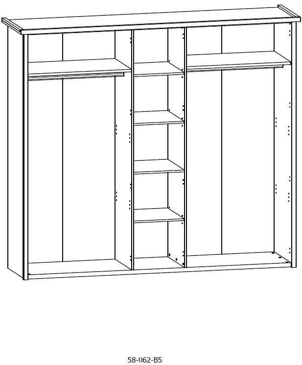 Kleiderschrank Luca Pinie-Optik Weiß 241 x 212 x 62 cm