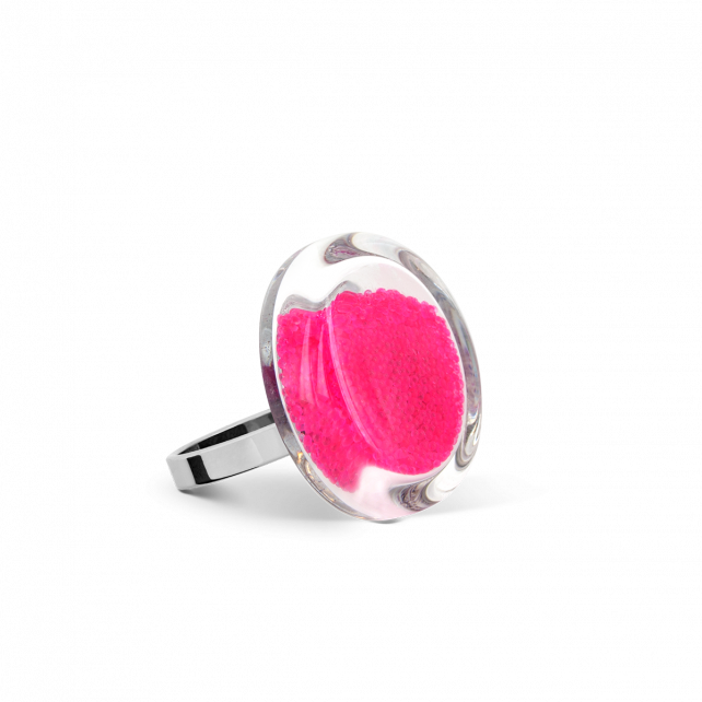 Bague en verre soufflé - Cachou Nano Billes