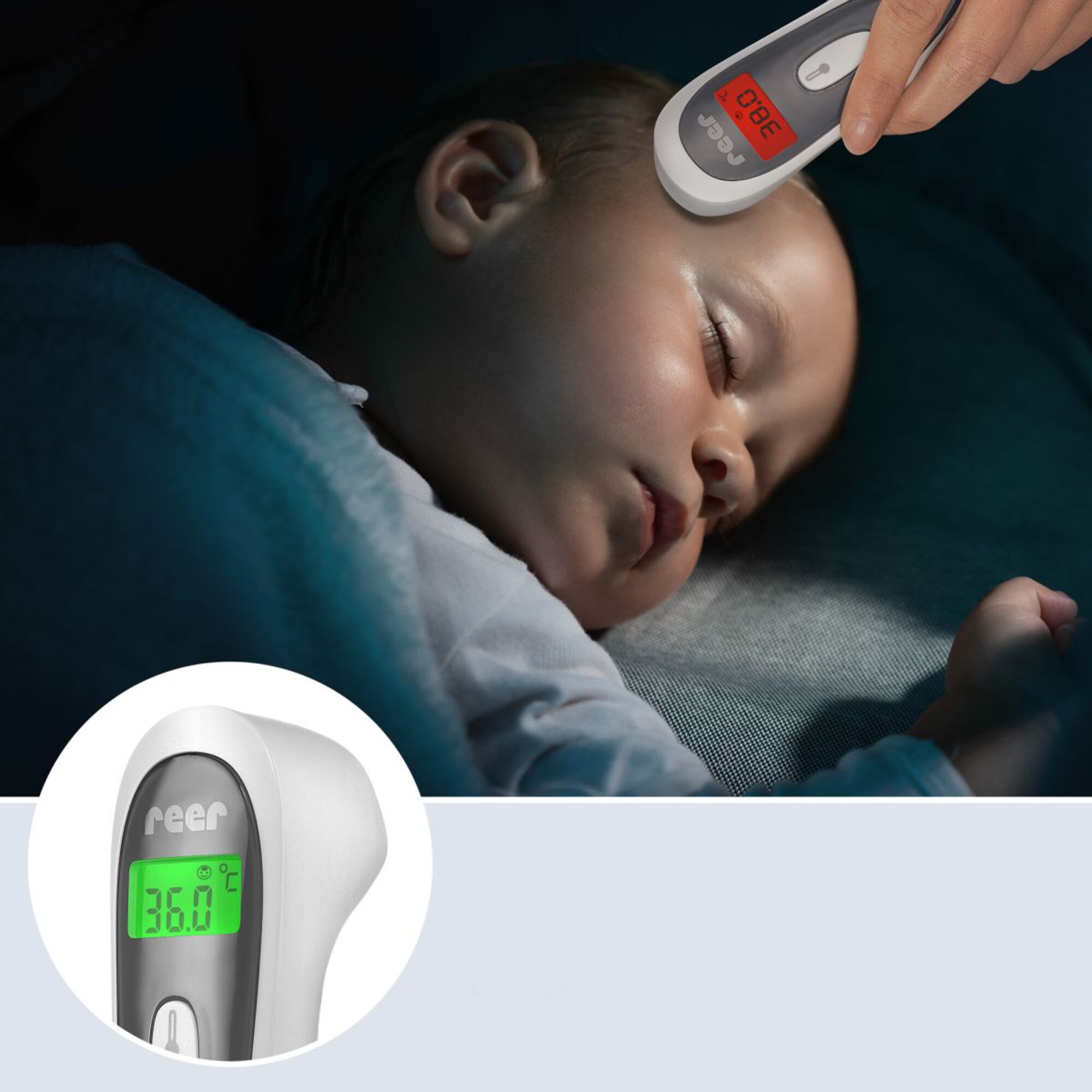 Reer Fieberthermometer Colour SoftTemp 3in1 kontaktloses Infrarot-Fieberthermometer