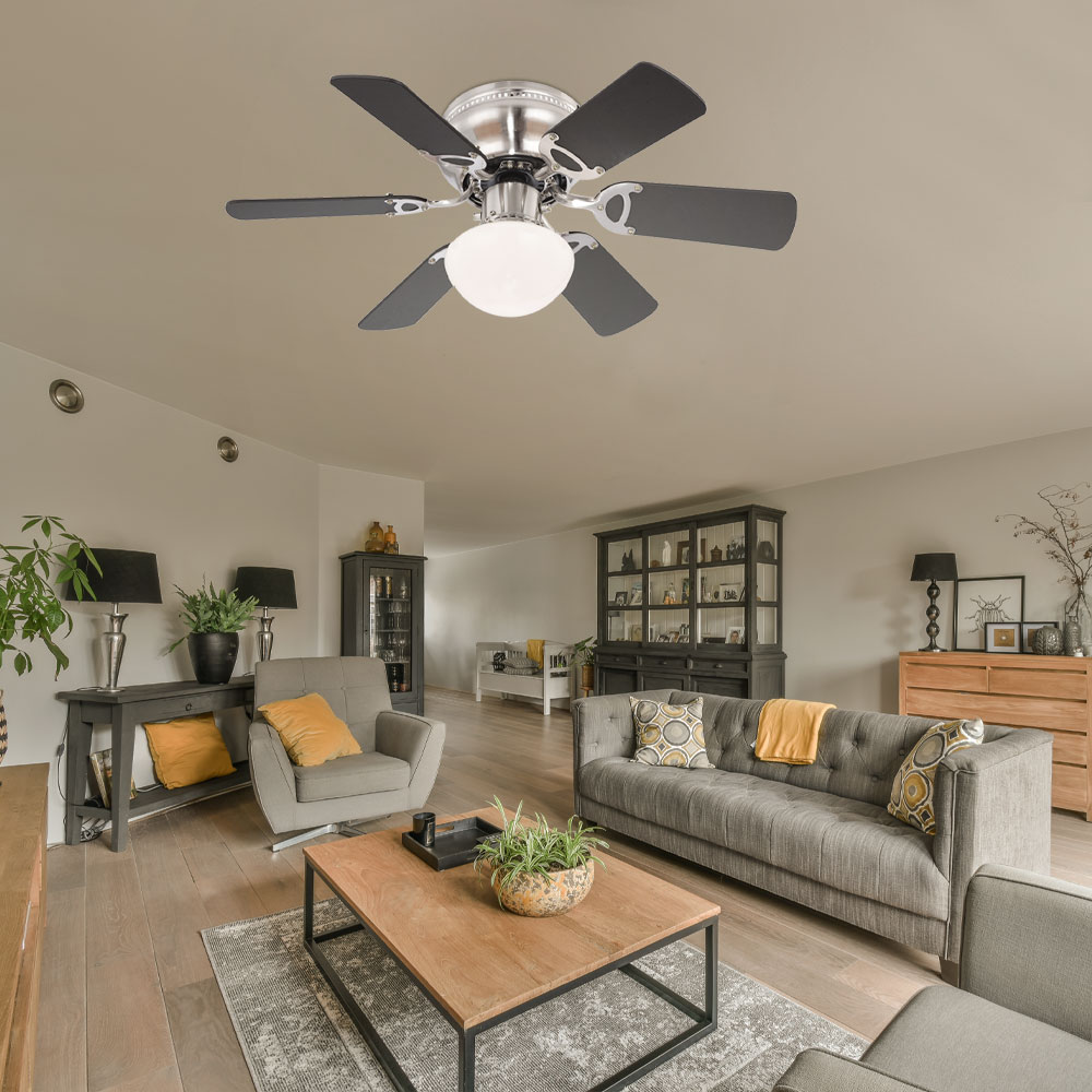 LED Deckenventilator UGO mit Zugschalter & Beleuchtung