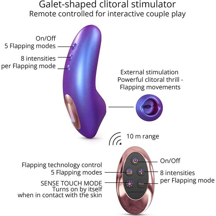 Love to Love - Dreamer - Clitoris Luchtdruk Vibrator - Met Flapping Modus - Iridescent Paars