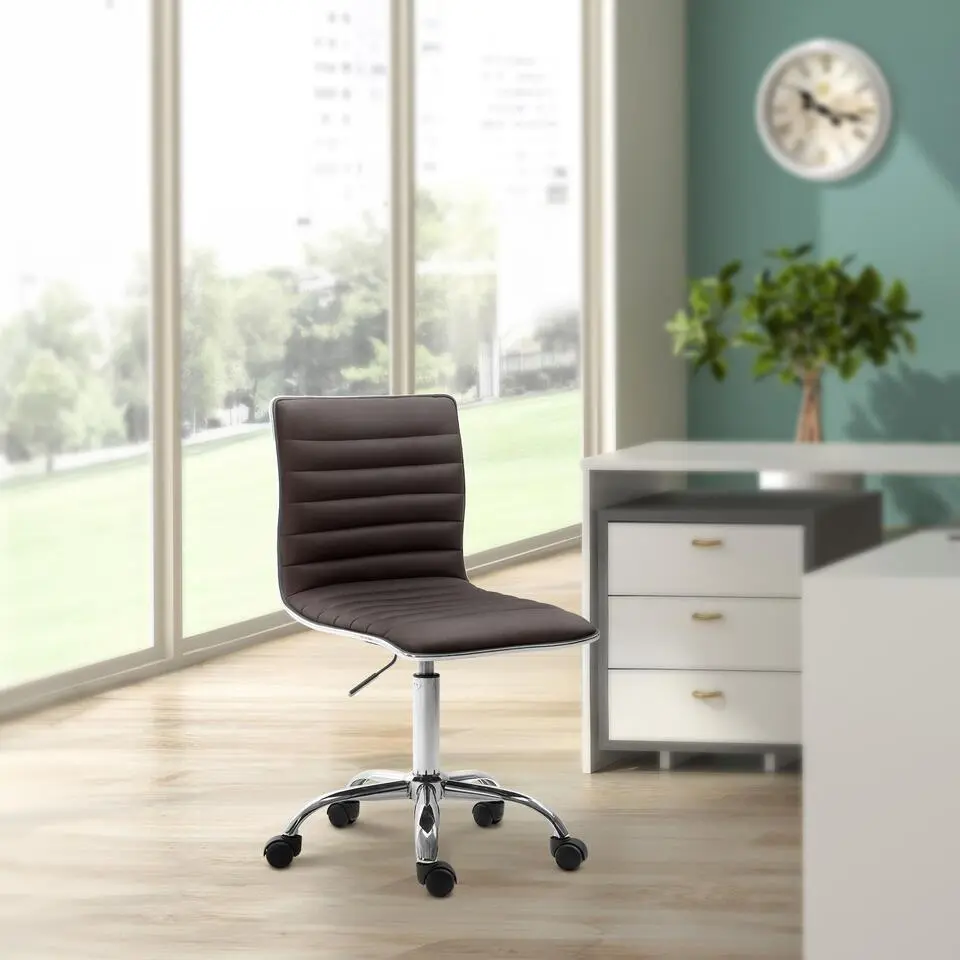 CLP Bureaustoel Alamosa chroom Frame - Kunstleer - bruin