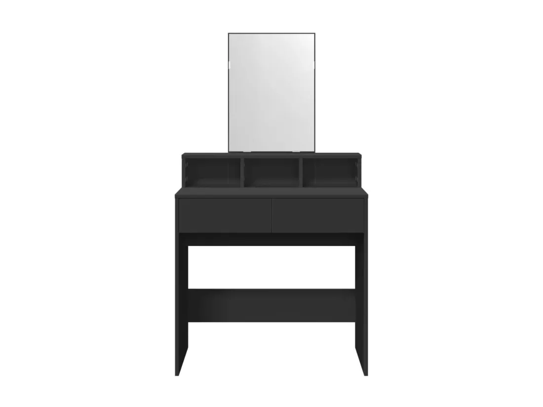 Coiffeuse avec miroir noir 80x41x144,5 cm