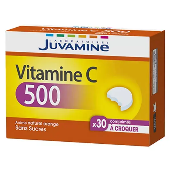 Juvamine Vitamina C 500 Sem Açúcar 30 Comprimidos Mastigáveis