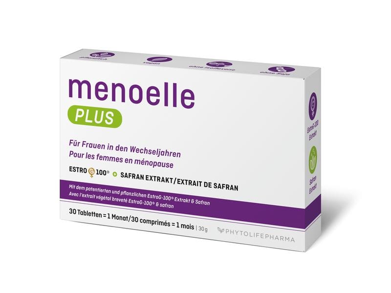 Menoelle Plus 30 Tabletten Vegane Nahrungsergänzung für Frauen in den Wechseljahren