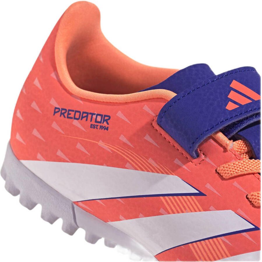 Adidas Perfor ce Predator Club junior voetbalshcoenen koraalrood wit kobaltblauw