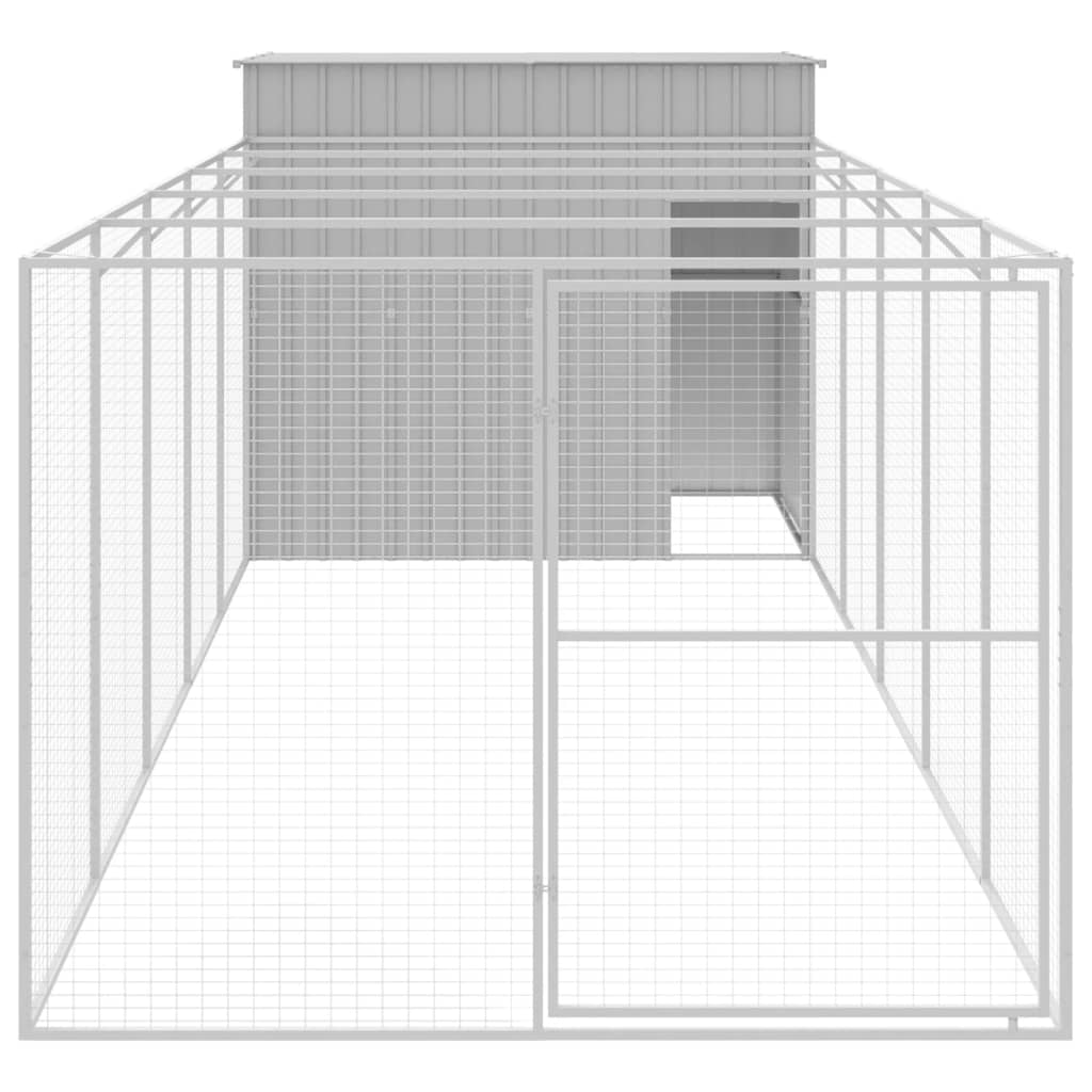 Canil vidaXL, aço galvanizado, cinza claro, 214 x 1069 x 181 cm