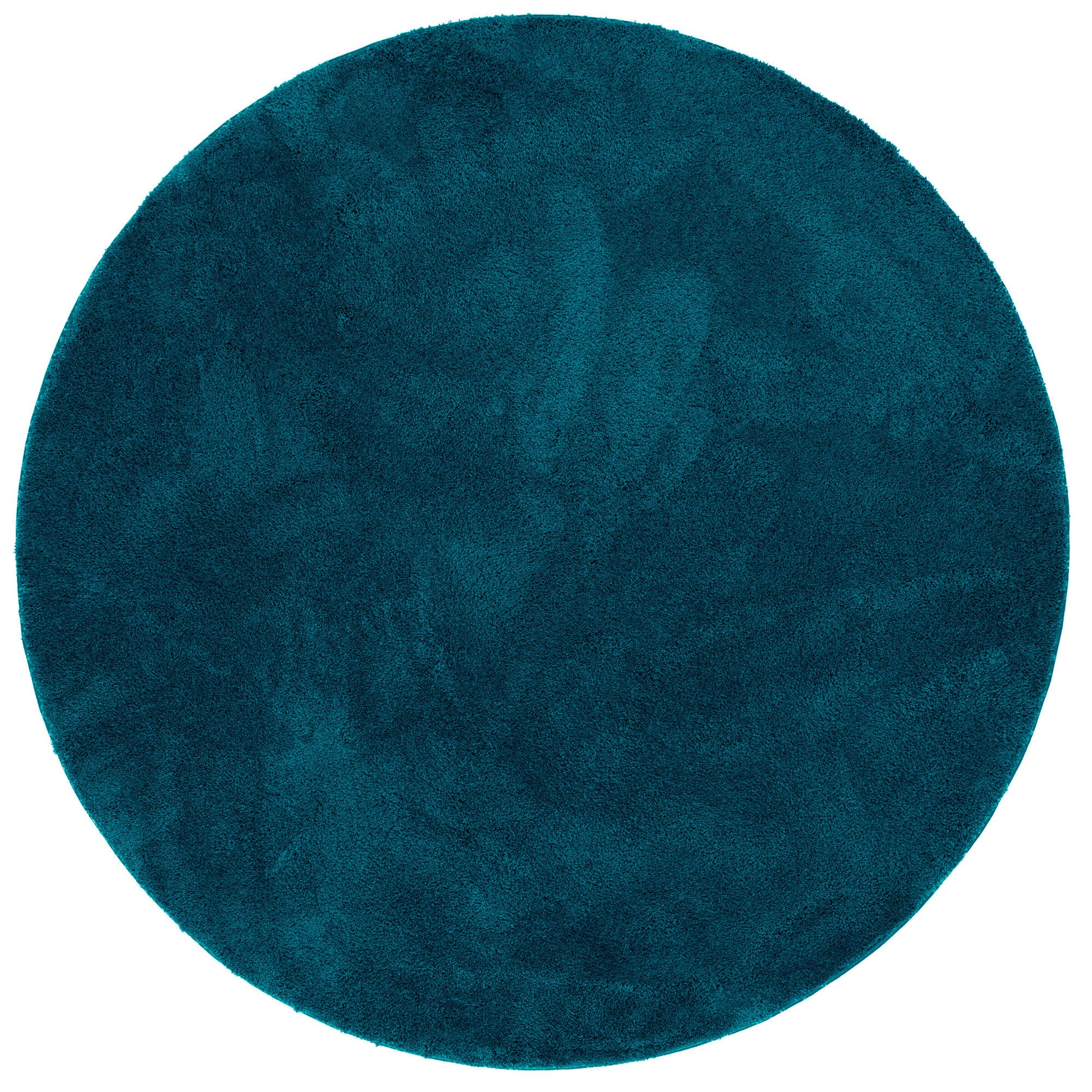Pergamon Super Soft Kinder Hochflor Teppich Silky Kids Rund Petrol - 160x160 cm