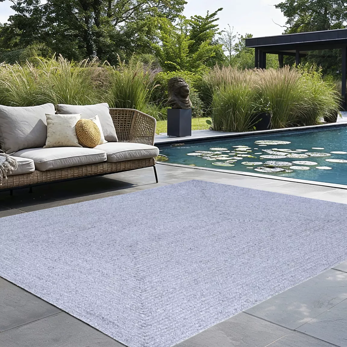 Tapis d'extérieur rectangulaire (160 x 230 cm) Pablo Noir cendré