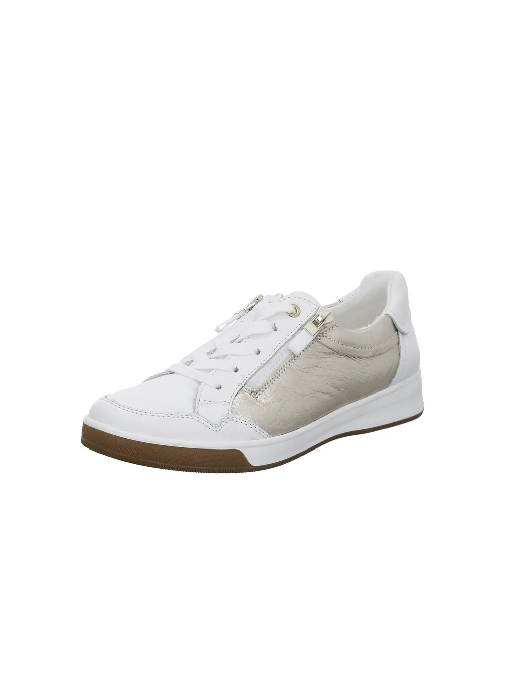 Schnürschuh Rom weiss platin