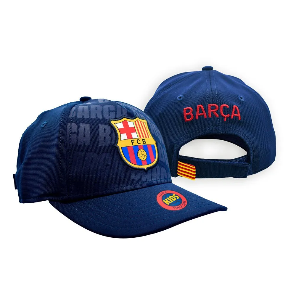 Boné infantil do FC Barcelona