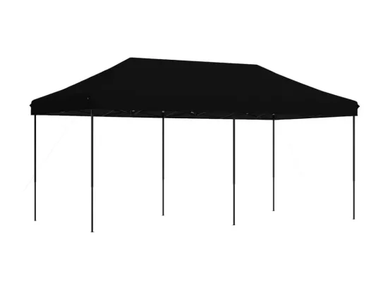 Tente de réception pliable escamotable noir 580x292x315 cm