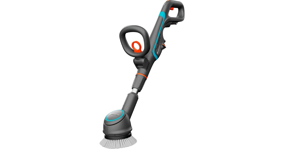 GARDENAAquaBrush Compact accu-multireiniger 02/18V P4A Solo vloerreiniger  (Grijs/turquoise, 14840-55, POWER FOR ALL ALLIANCE, accu en lader niet inbegrepen)