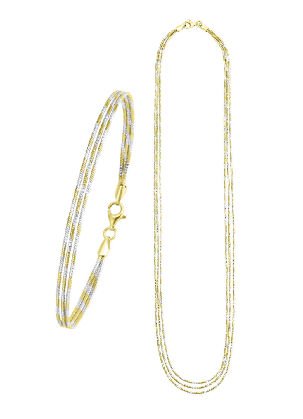 Edles Schmuck-Set in Bicolor, 2-teilig