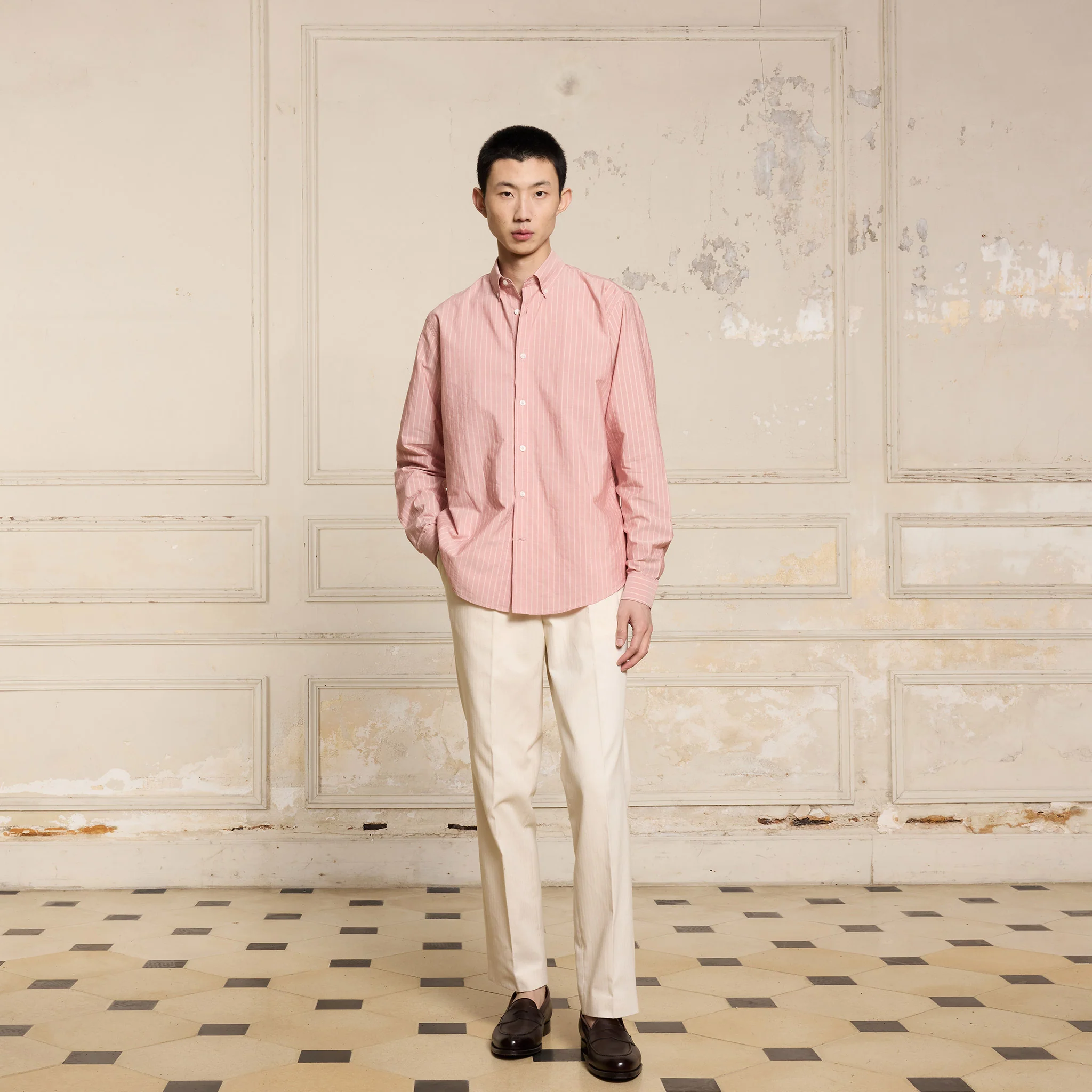 Pink striped shirt