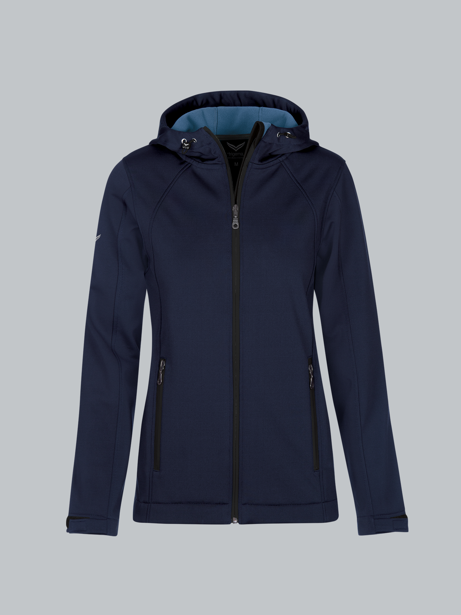 Taillierte Softshell–Kapuzenjacke Navy