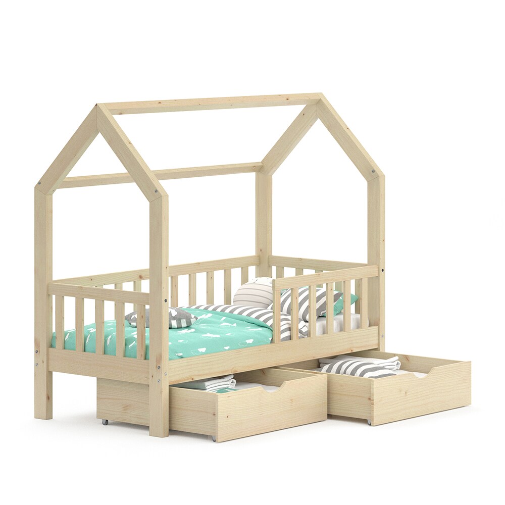 VitaliSpa Kinderbett Hausbett Spielbett Wiki 70x140 inkl Lattenrost 2 Schubladen