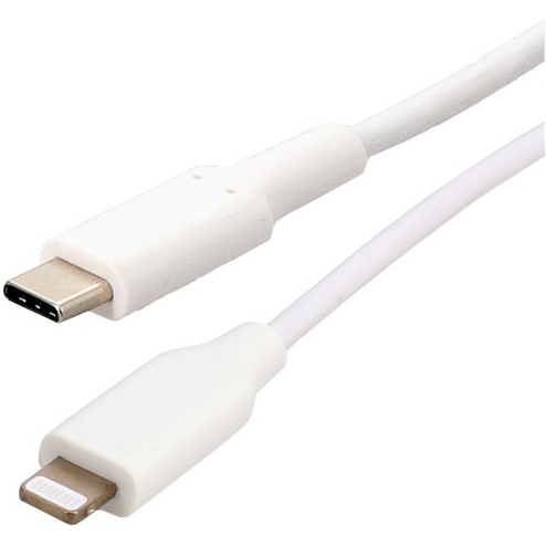 Cordon USB-C mâle  - lightning mâle  - 2 m - blanc