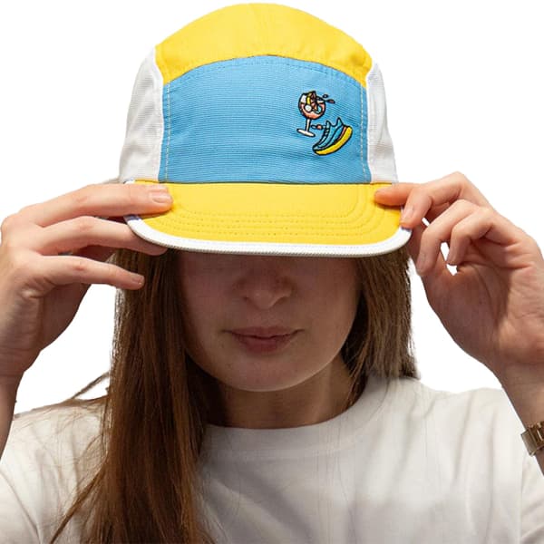 Casquette trail BV SPORT 5 PANEL DBDB JAUNE/BLEU