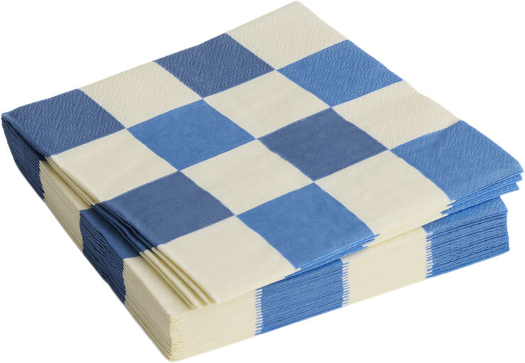 Hay Pattern Napkins-Set of 20 Dinner-Off-white and blues M check