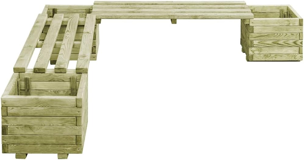 vidaXL Kiefer Imprägniert Gartenbank mit Blumenkästen Holzbank Blumenkasten