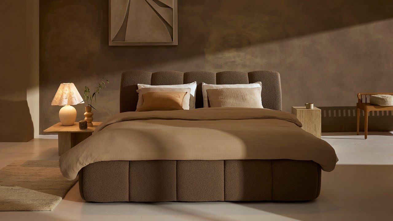 Bed Dune - Bold bouclé taupe