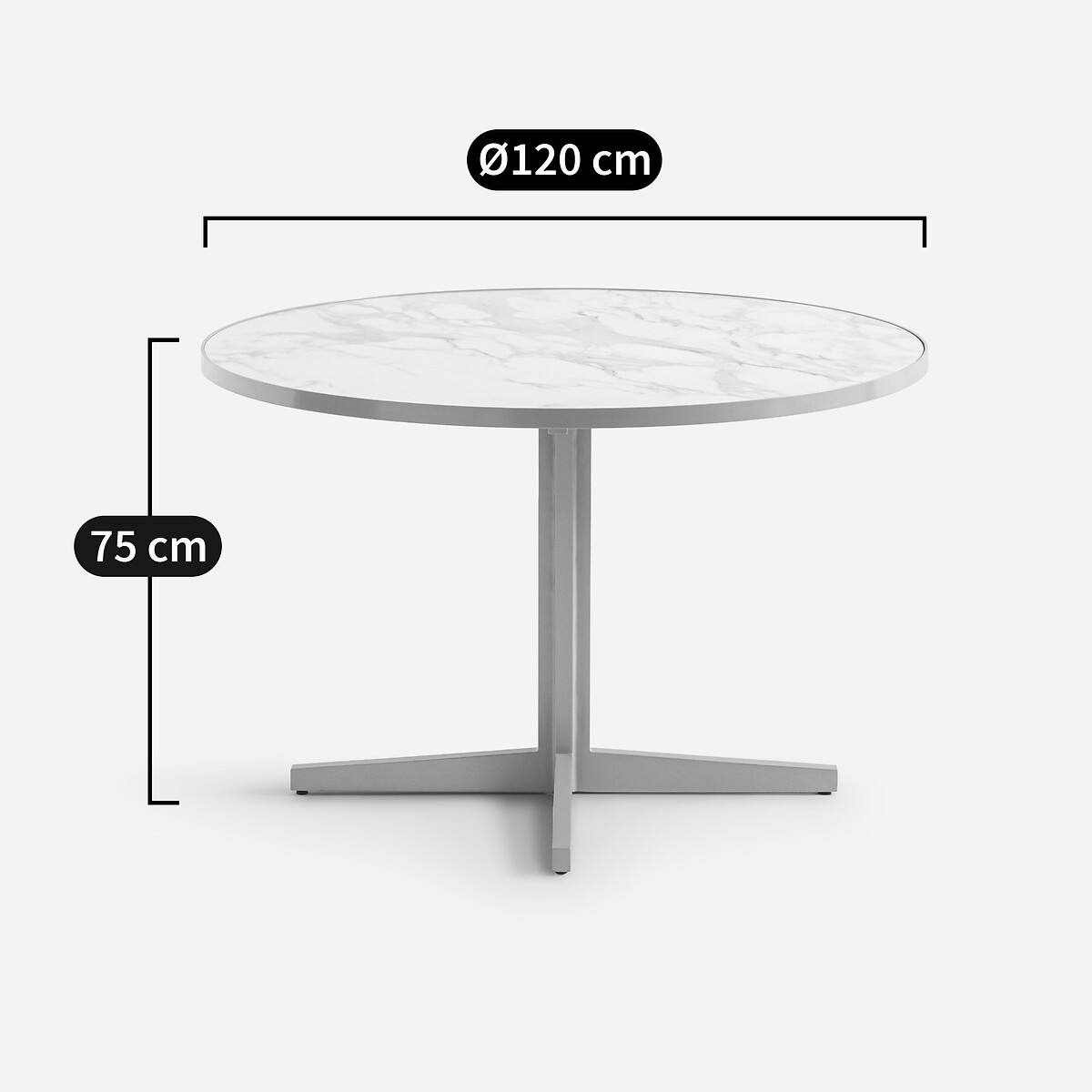 AM.PM<br>Mesa de jardim redonda em alumínio Calizi