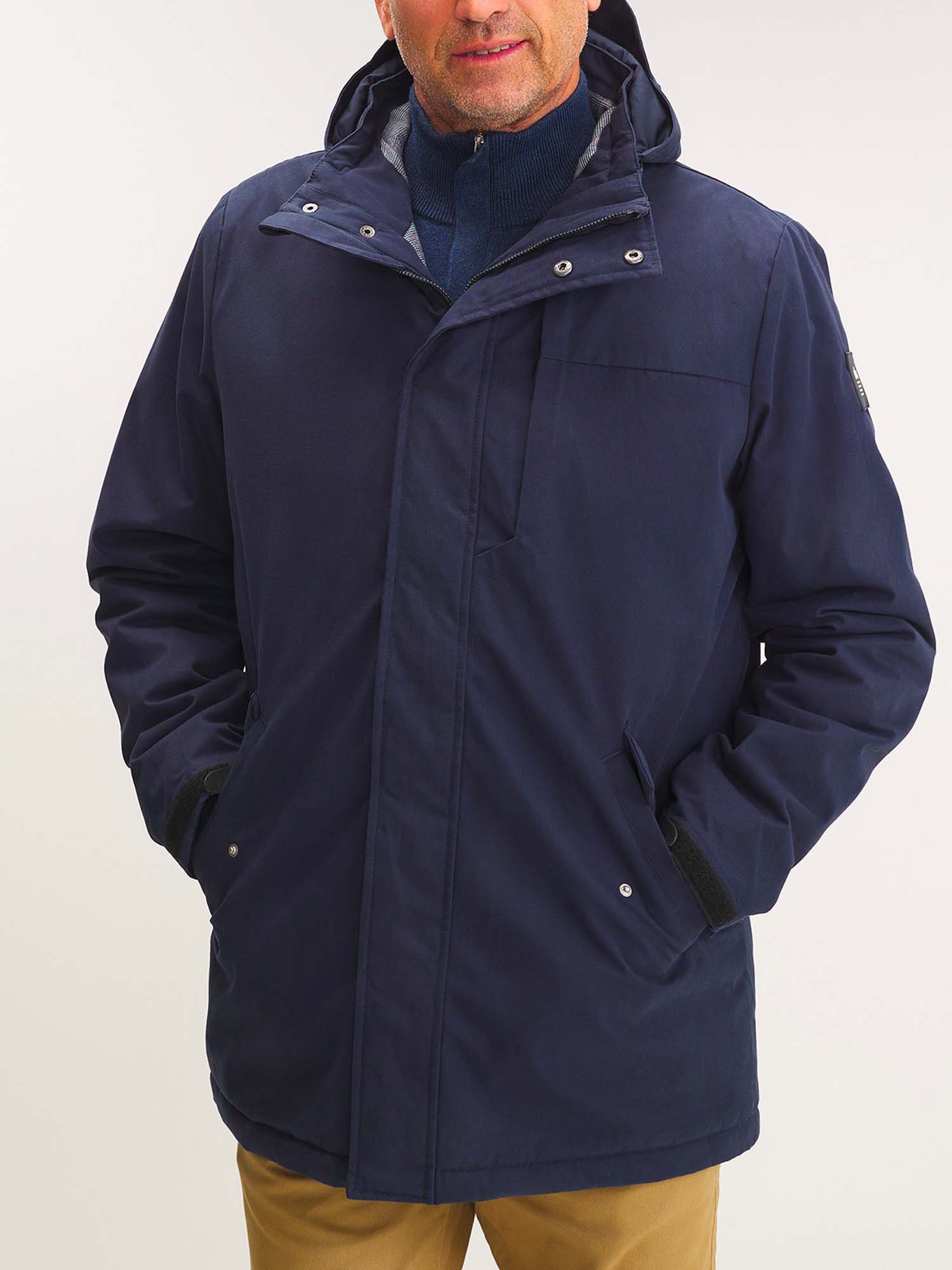 Veste Homme Imperméable Mi-Longue Marine