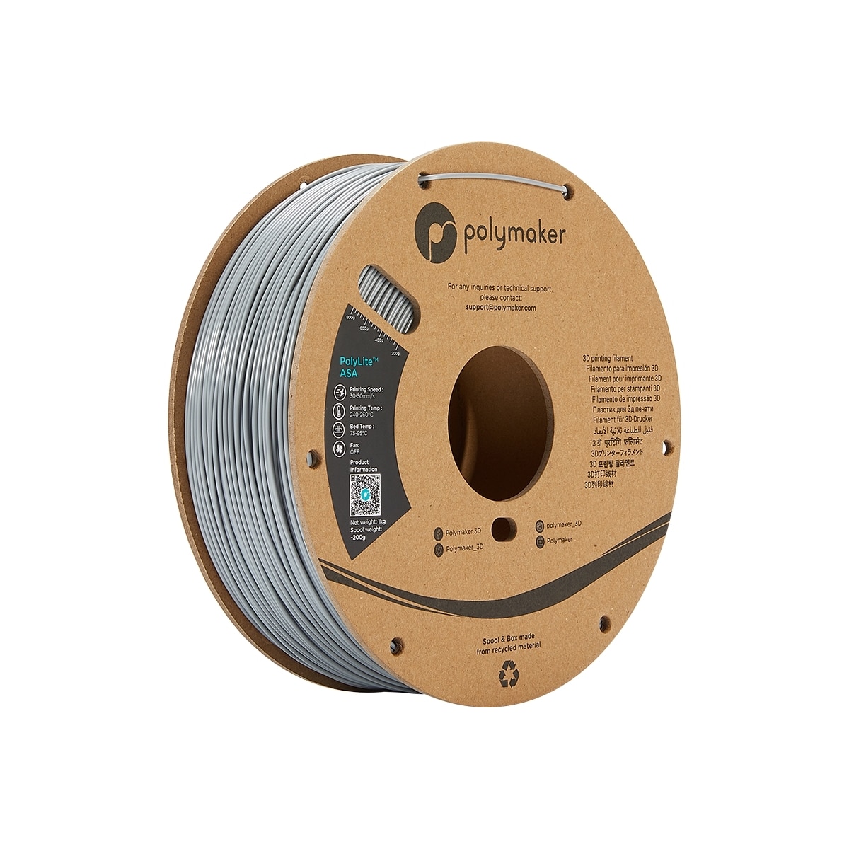 Polymaker PolyLite ASA - 1kg - Grey