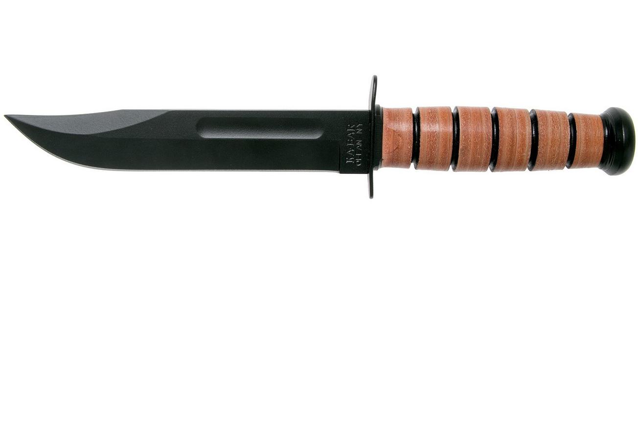 KA-BAR U.S. Army Knife 1220 vaststaand mes, lederen foedraal