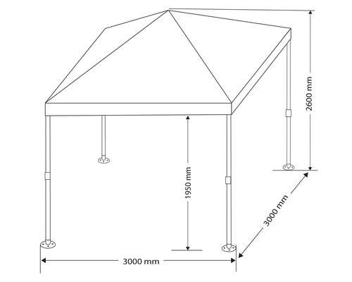 Vouwtent One Touch 3x3 m polyester lichtgrijs