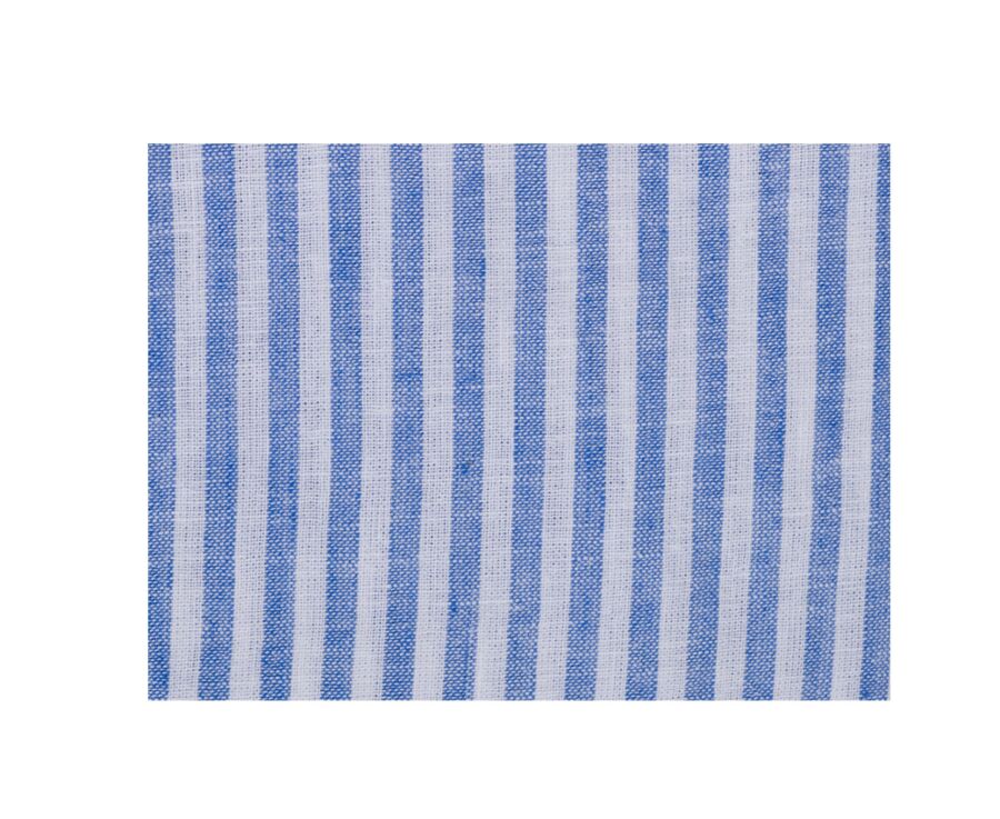 Chemise coton lin Bleu Océan et Blanc - ELIBERT