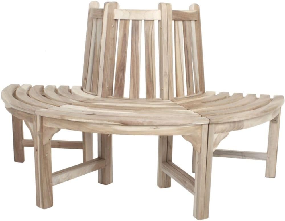 möbelando Baumbank >Java< in Natur aus Teak, C-Grade - 150x92x75cm (BxHxT)