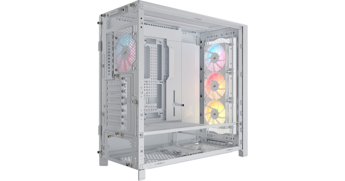 CorsairFRAME 5000D RS ARGB midi tower behuizing  (Wit | 4x USB-A | 1x USB-C | RGB | Tempered Glass, Tweedekans)
