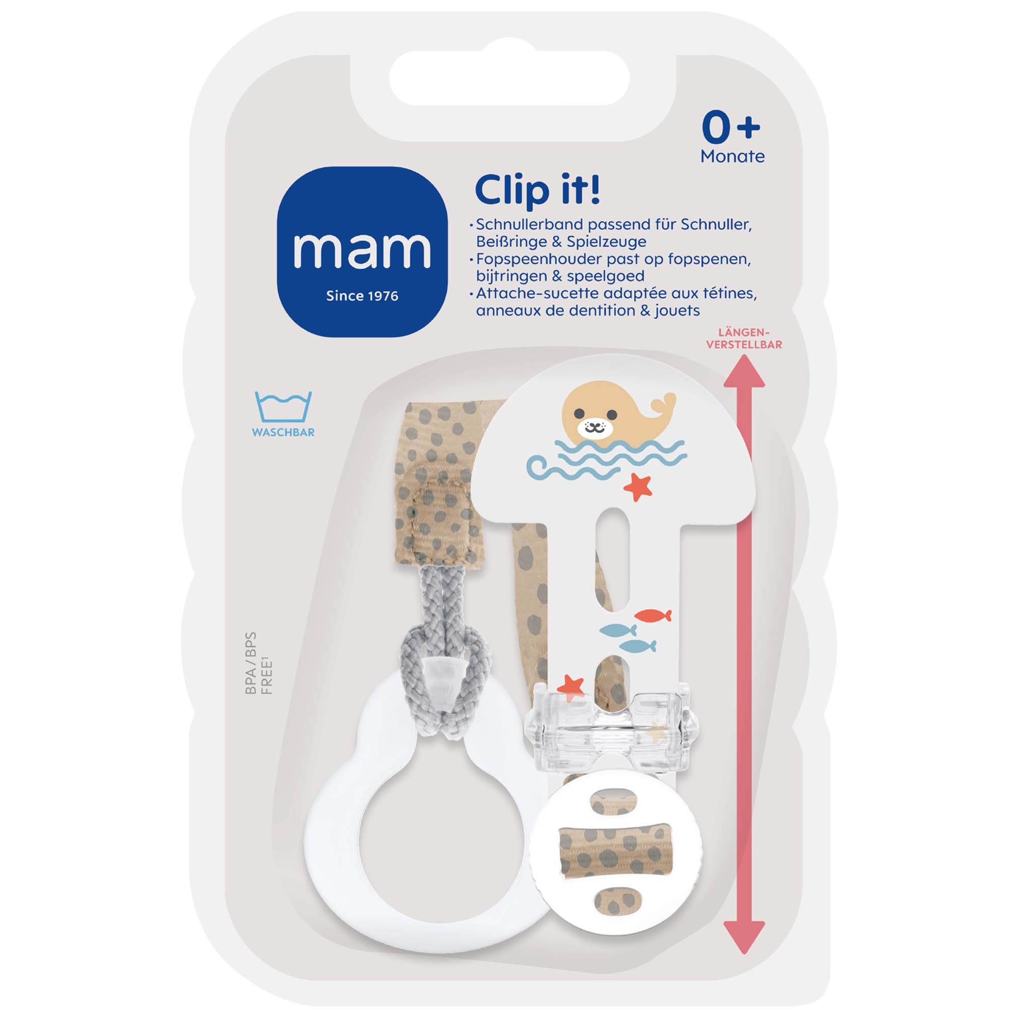 MAM Clip It! Fopspeenkoord blauw
