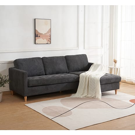 Sydney sofa med chaiselong - mørkegrå