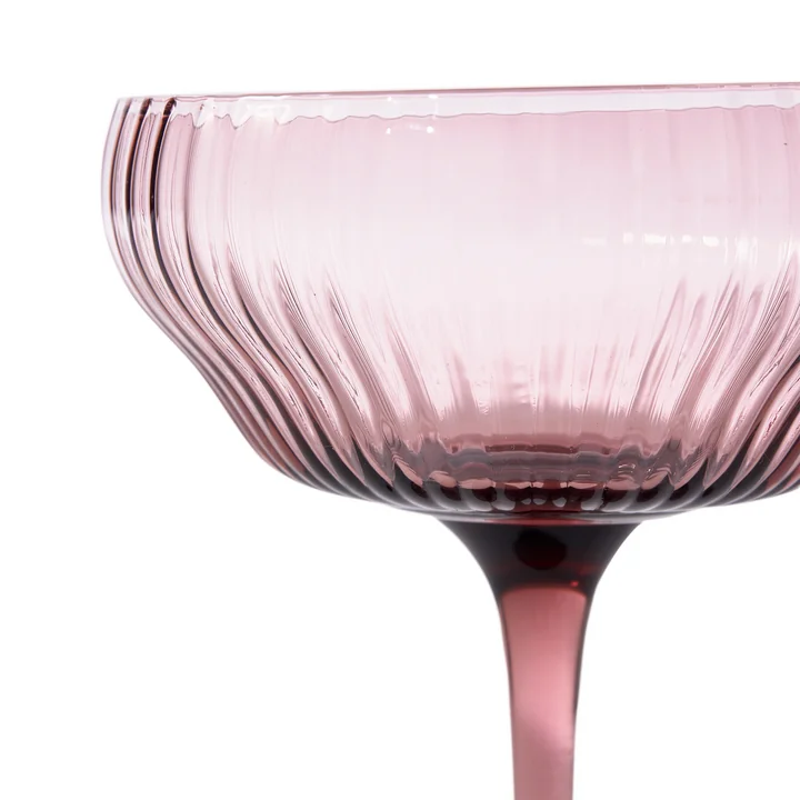 Pols Potten - Pum Coupe Glas, dunkelviolett (2er-Set)