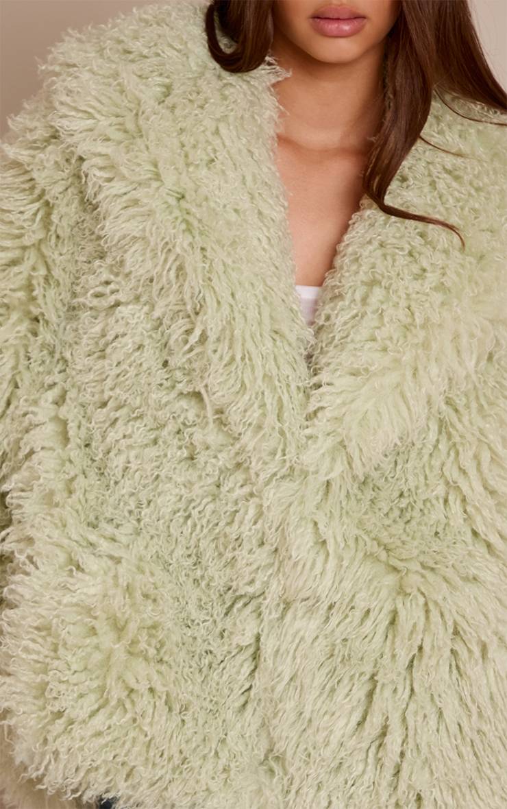 Mint Green Manteau Court En Synthétique Mongolienne