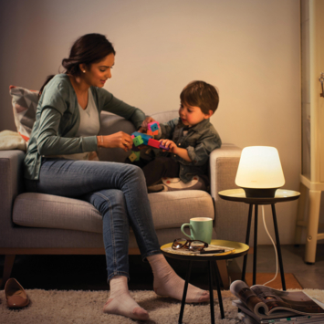 Philips Hue Wellness tafellamp 1x9.5W zwart/mat glas incl. switch en bluetooth