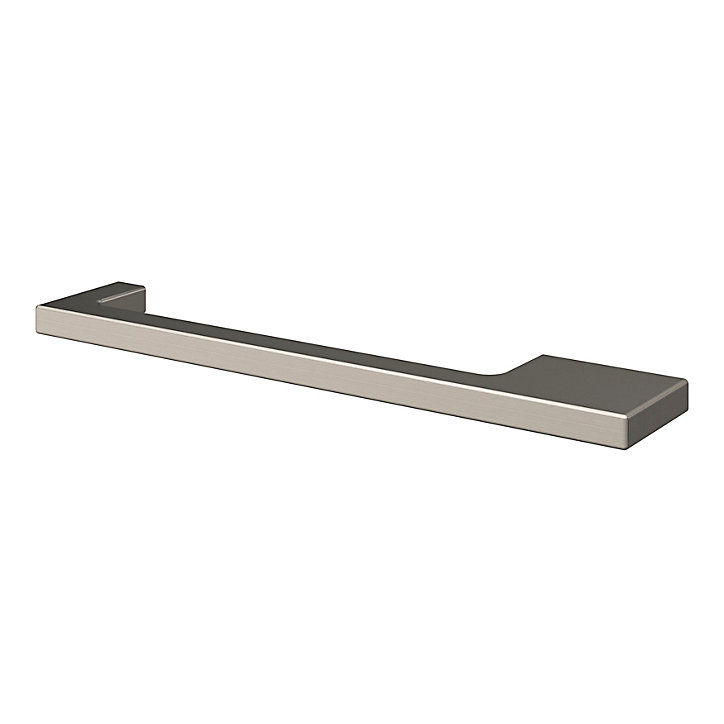 Poignée de meuble Droit GoodHome Skej aluminium effet nickel satin gris l.158mm x l.7mm x H. 30mm entraxe 128mm