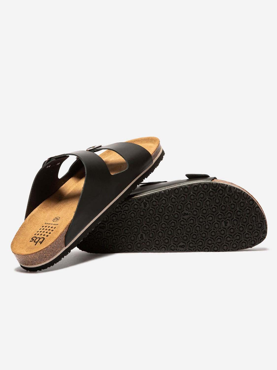 Mules Homme Légères Dessus Cuir Noir