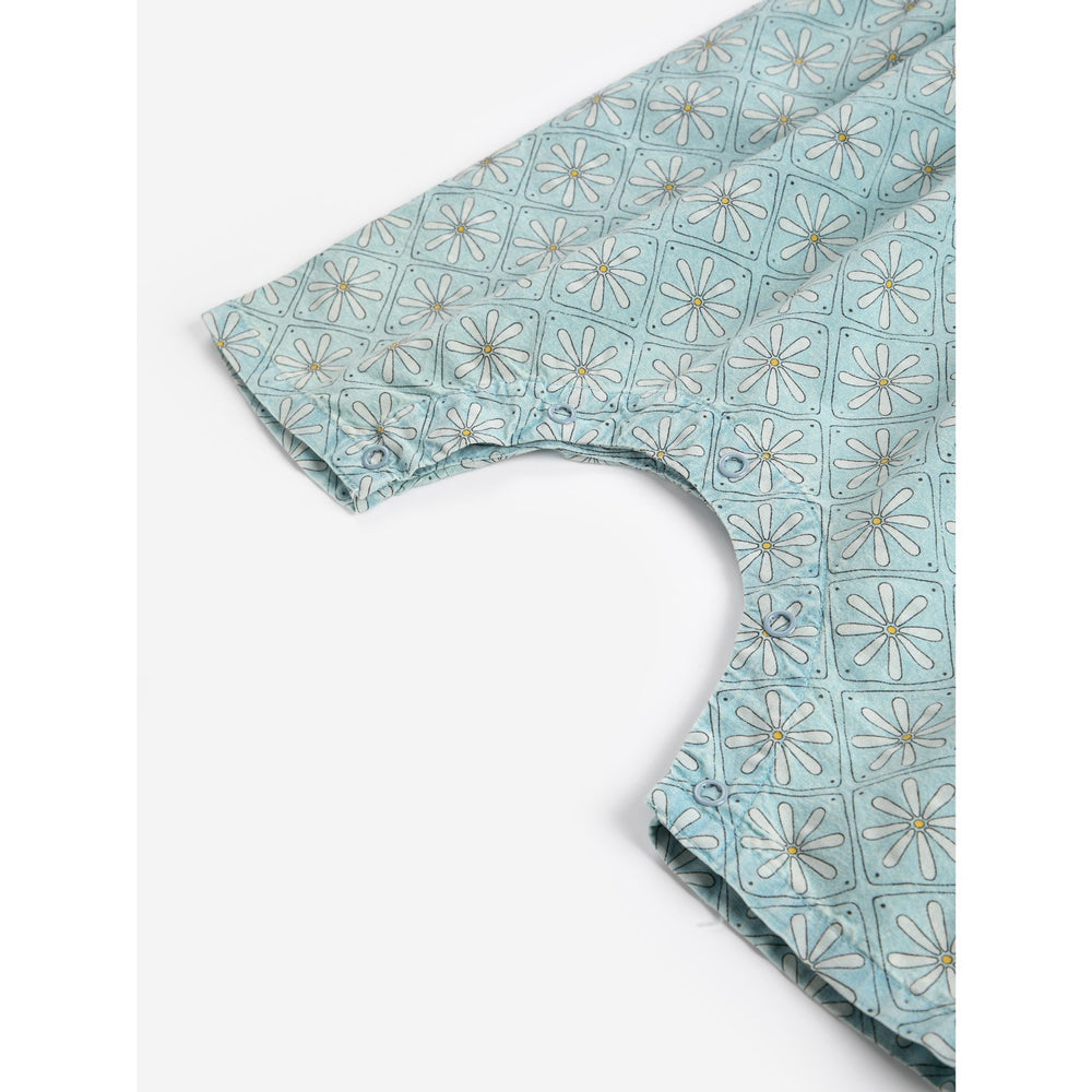 Køb Bobo Choses Light Blue Daisy Mosaic All Over Woven Overall