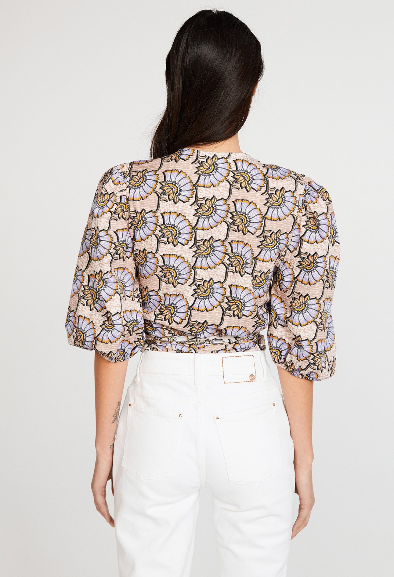 Blouse fleurie en coton biologique