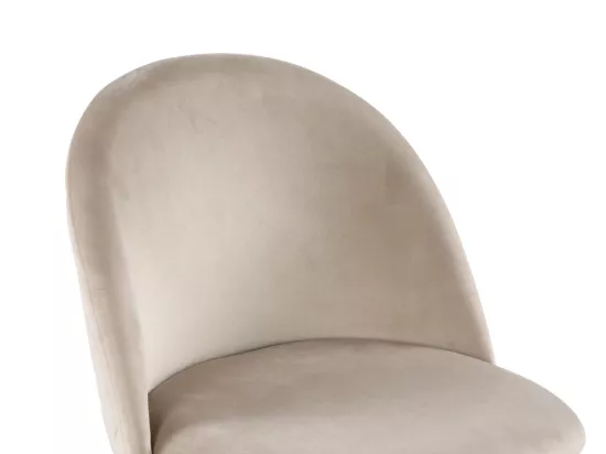 Lot de 2 chaises - Velours et acier inoxydable doré - Beige - MELBOURNE