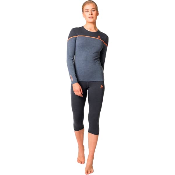 Collant thermique ODLO REVELSTOKE PW 150 BL BOTTOM 3/4 W INDIA INK MELANGE/LIVE WIRE